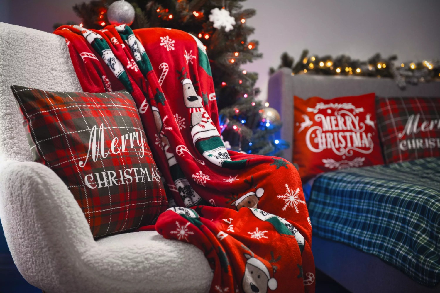 Плед ARDESTO Flannel 160х200см, веселые олени (ART0117PB) фото