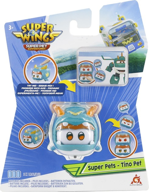 Игровая фигурка Super Wings Super Pet Тино любимец (Tino pet), свет (EU770421) фото 3