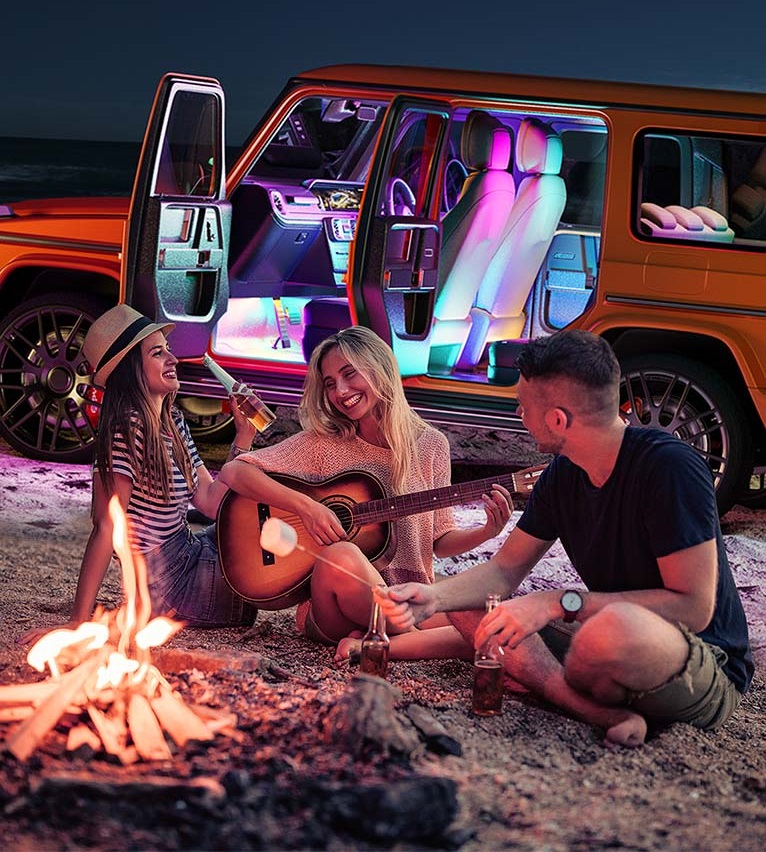 Набір розумного підсвічування для автомобіля Govee H7090 Interior Car Lights, RGBIC, Bluetooth, Black (H70900D2)фото