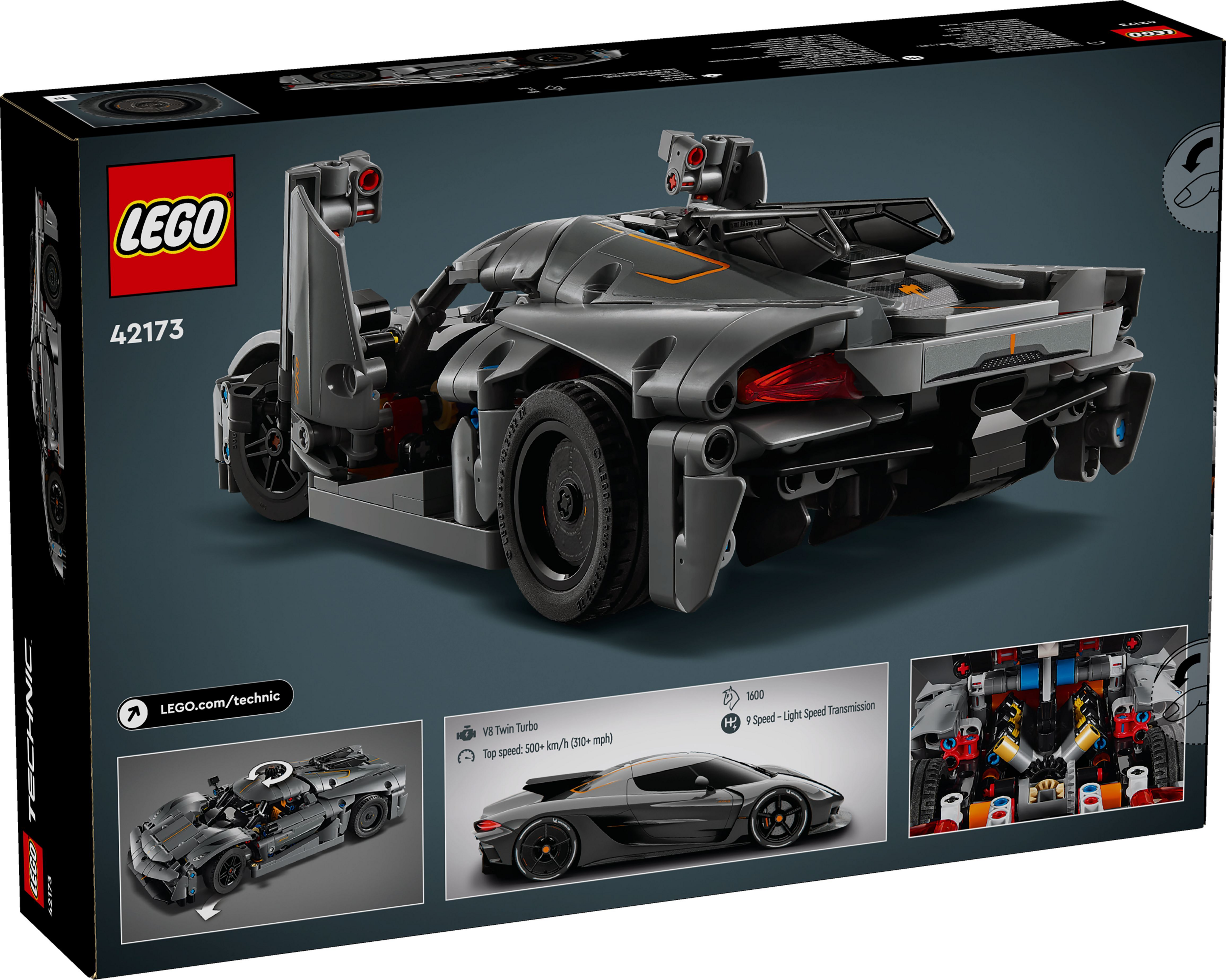 Конструктор LEGO 42173 Koenigsegg Jesko Absolut сірий гіперкарфото5