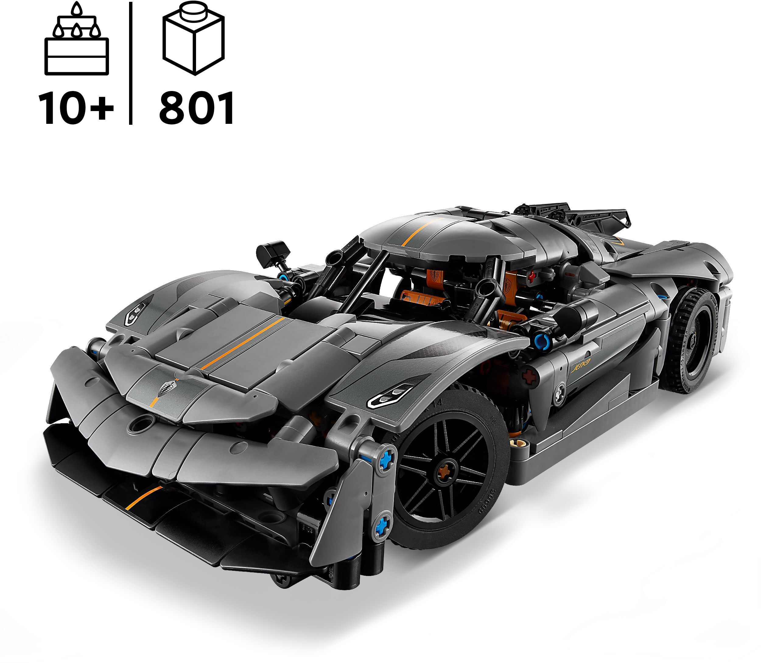 LEGO 42173 Koenigsegg Jesko Absolut сірий гіперкарфото2