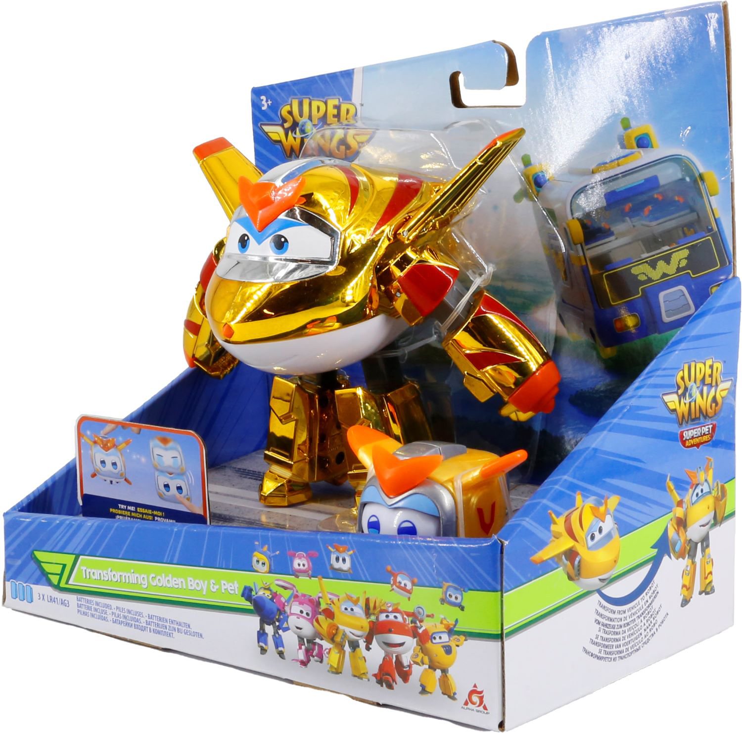 Игровой набор Super Wings Transforming Золотой Мальчик и любимец (EU770441) фото 2