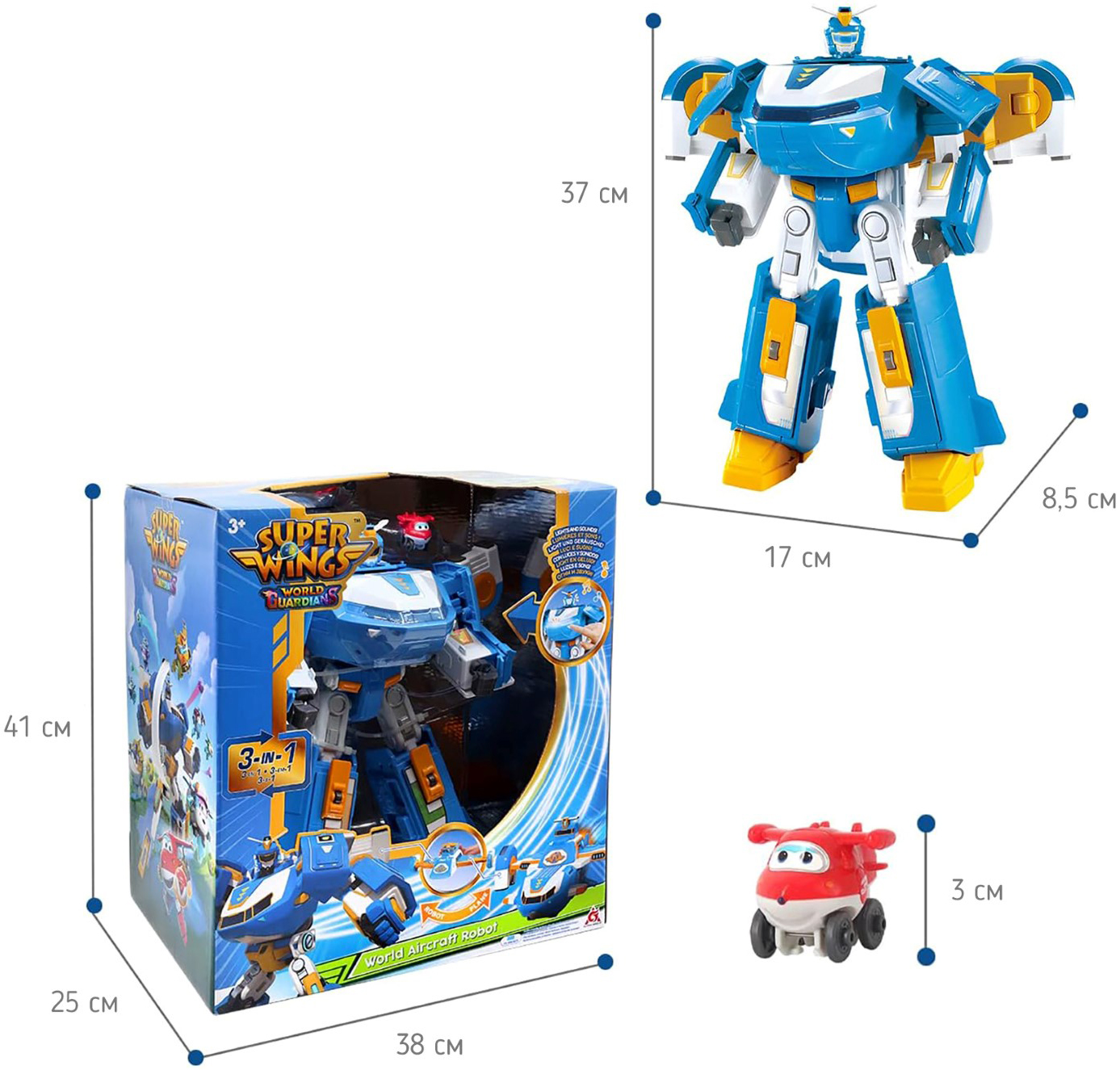 Игровой набор Super Wings Transforming Aircraft Воздушная База Робот, свет, звук (EU760888) фото 6