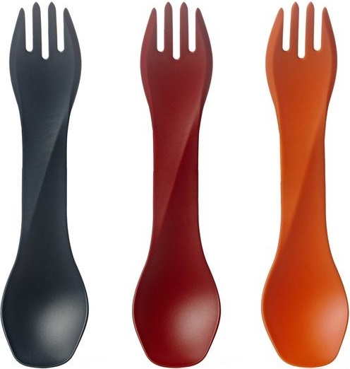 Ложка-вилка Humangear GoBites Uno Mini 3-Pack red/gray/orange фото 5