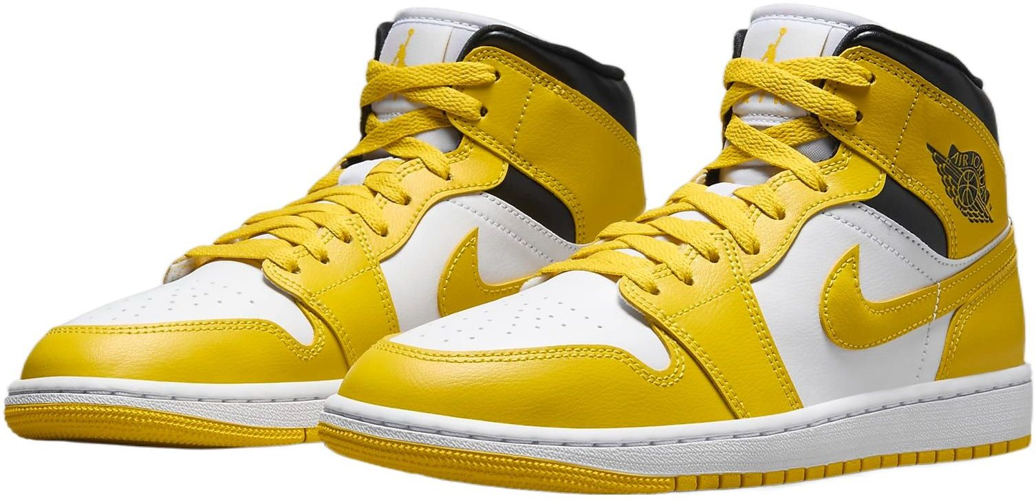 Кеды женские Nike Air Jordan 1 Mid BQ6472-170 39 (8 US) бело-желтые фото 3