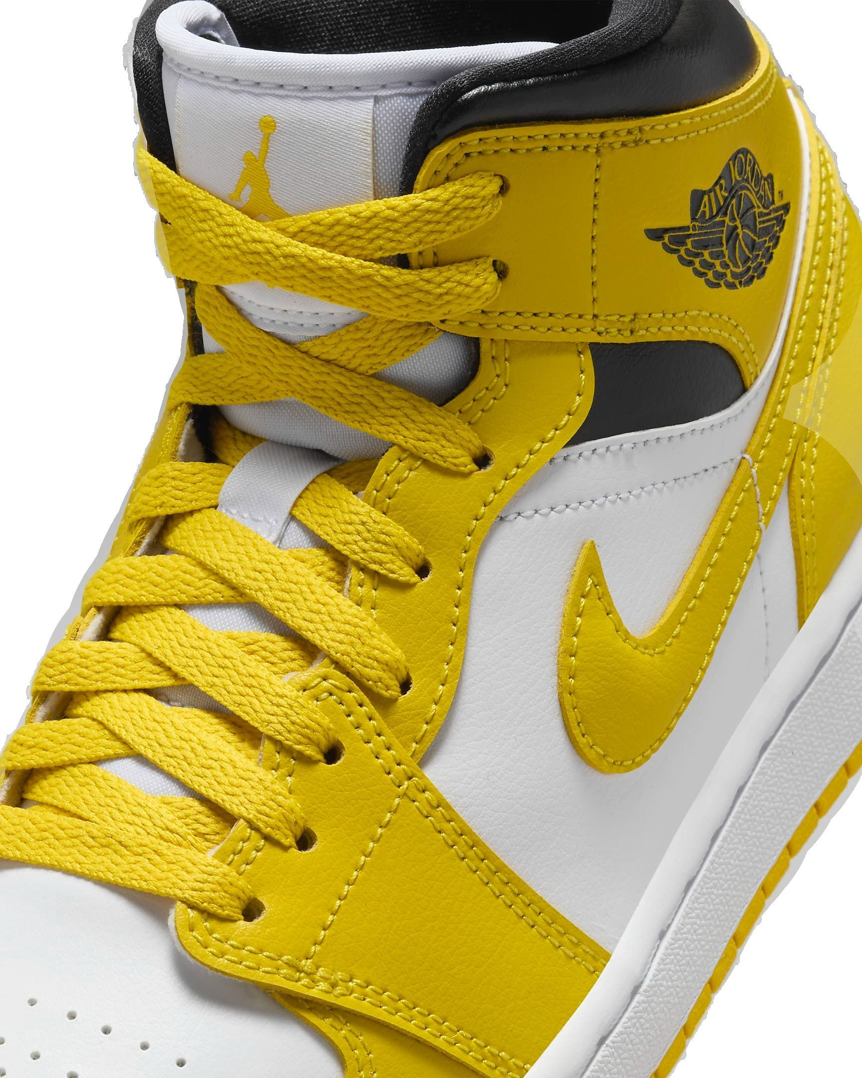 Кеди жіночі Nike Air Jordan 1 Mid BQ6472-170 39 (8 US) біло-жовтіфото7