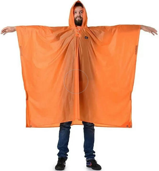 Пончо-дождевик 3 в 1 Naturehike NH17D003-M, 20D, оранжевый фото 3