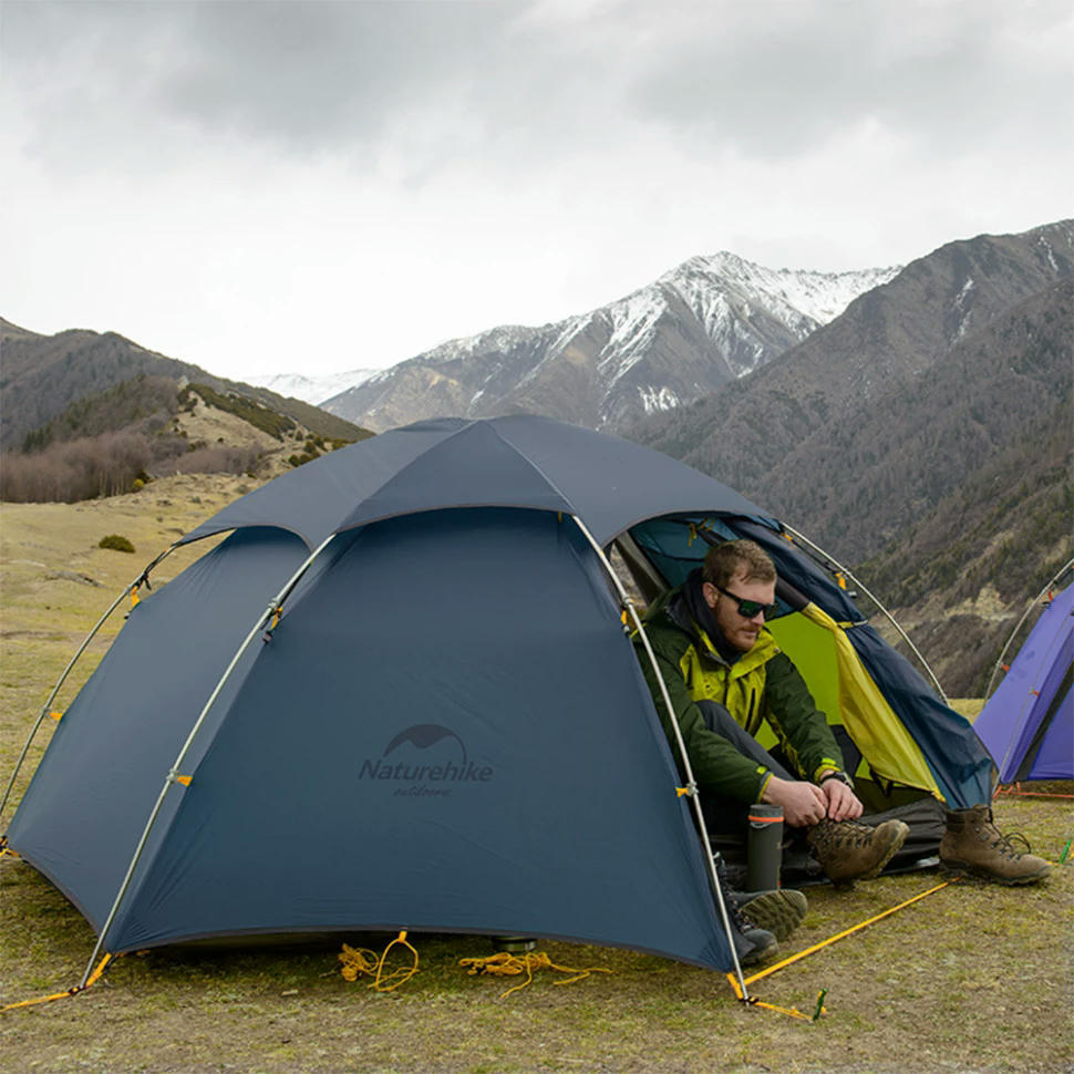 Намет двомісний зі сферичним куполом Naturehike Cloud Peak 2 NH19K240-Y, 15D, темно-синійфото6