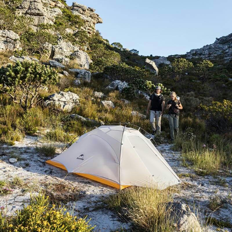 Намет надлегкий двомісний з футпринтом Naturehike Cloud Up Wing NH19ZP083, 15D, сіро-блакитнийфото6