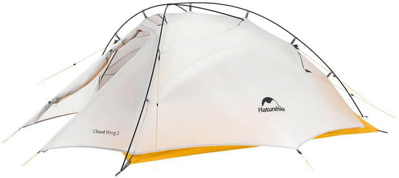 Палатка сверхлегкая двухместная с футпринтом Naturehike Cloud Up Wing NH19ZP083, 15D, серо-голубая фото 3