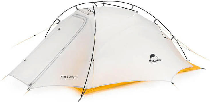 Палатка сверхлегкая двухместная с футпринтом Naturehike Cloud Up Wing NH19ZP083, 15D, серо-голубая фото 2