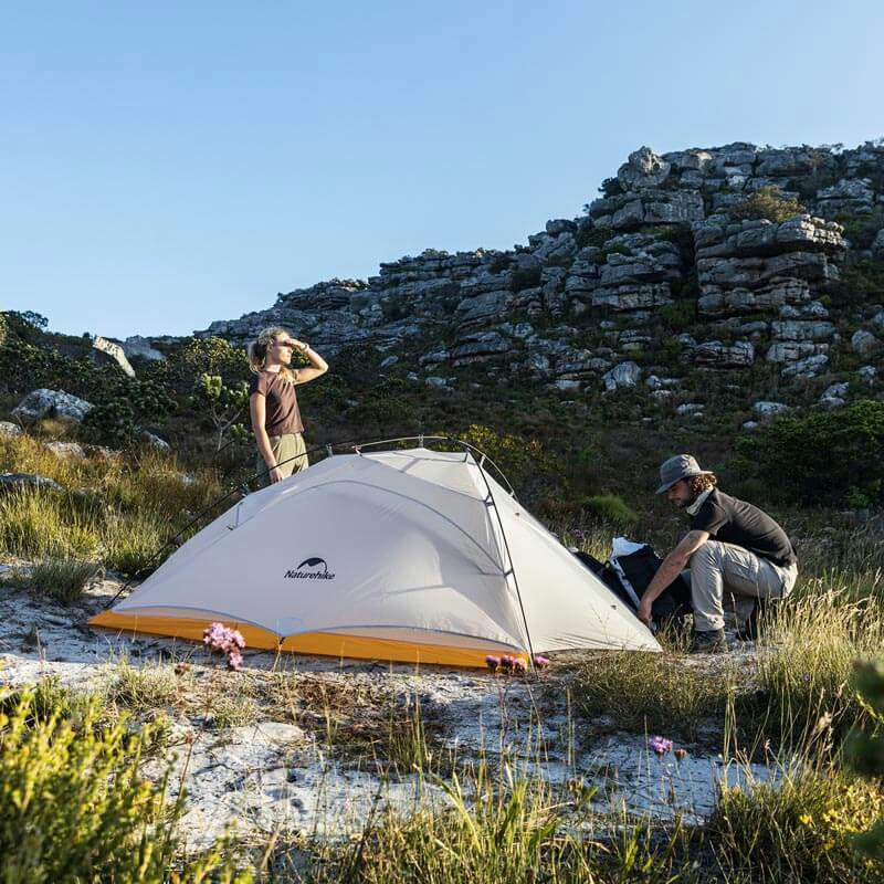 Намет надлегкий двомісний з футпринтом Naturehike Cloud Up Wing NH19ZP083, 15D, сіро-блакитнийфото7