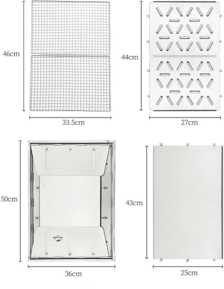 Гриль портативный Naturehike Picnic BBQ Grill NH20CJ006, р-р L, сталь фото 10