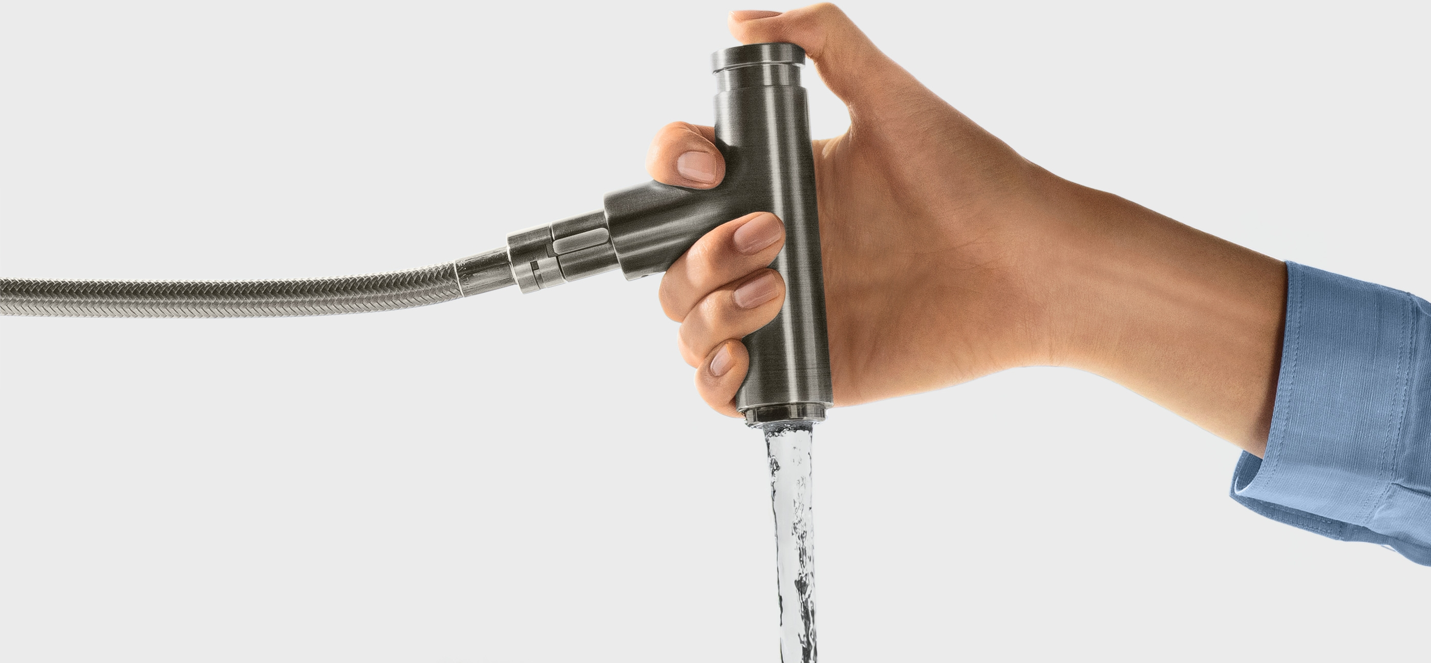 Змішувач Hansgrohe Metris Select для кухонної мийки, 222 мм, поворотний, витяжний, важіль + кнопка, хром (14857000)фото3