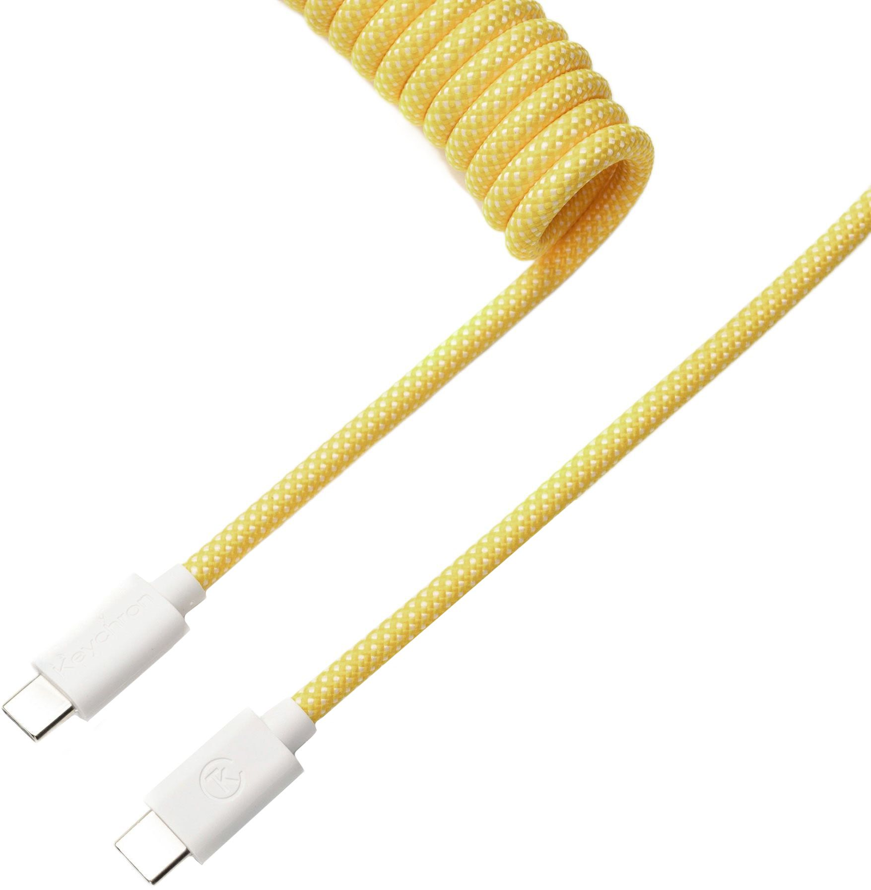 Кабель Keychron USB-A/USB-C – Type-C Data/Charge Coiled Aviator 1.36m, Yellow (CAB16_KEYCHRON)фото2