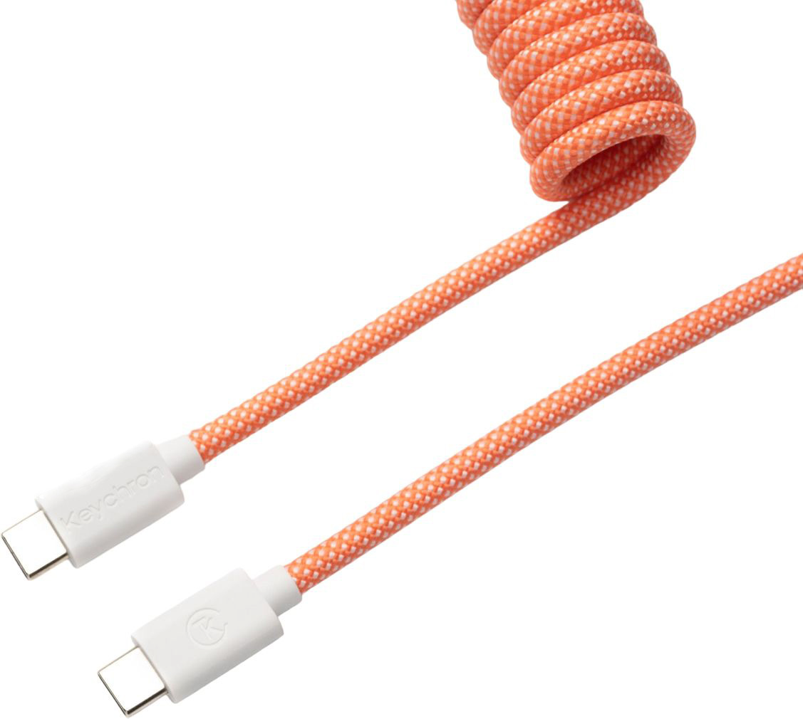 Кабель Keychron USB-A/USB-C – Type-C Data/Charge Coiled Aviator 1.36m, Orange (CAB14_KEYCHRON)фото2