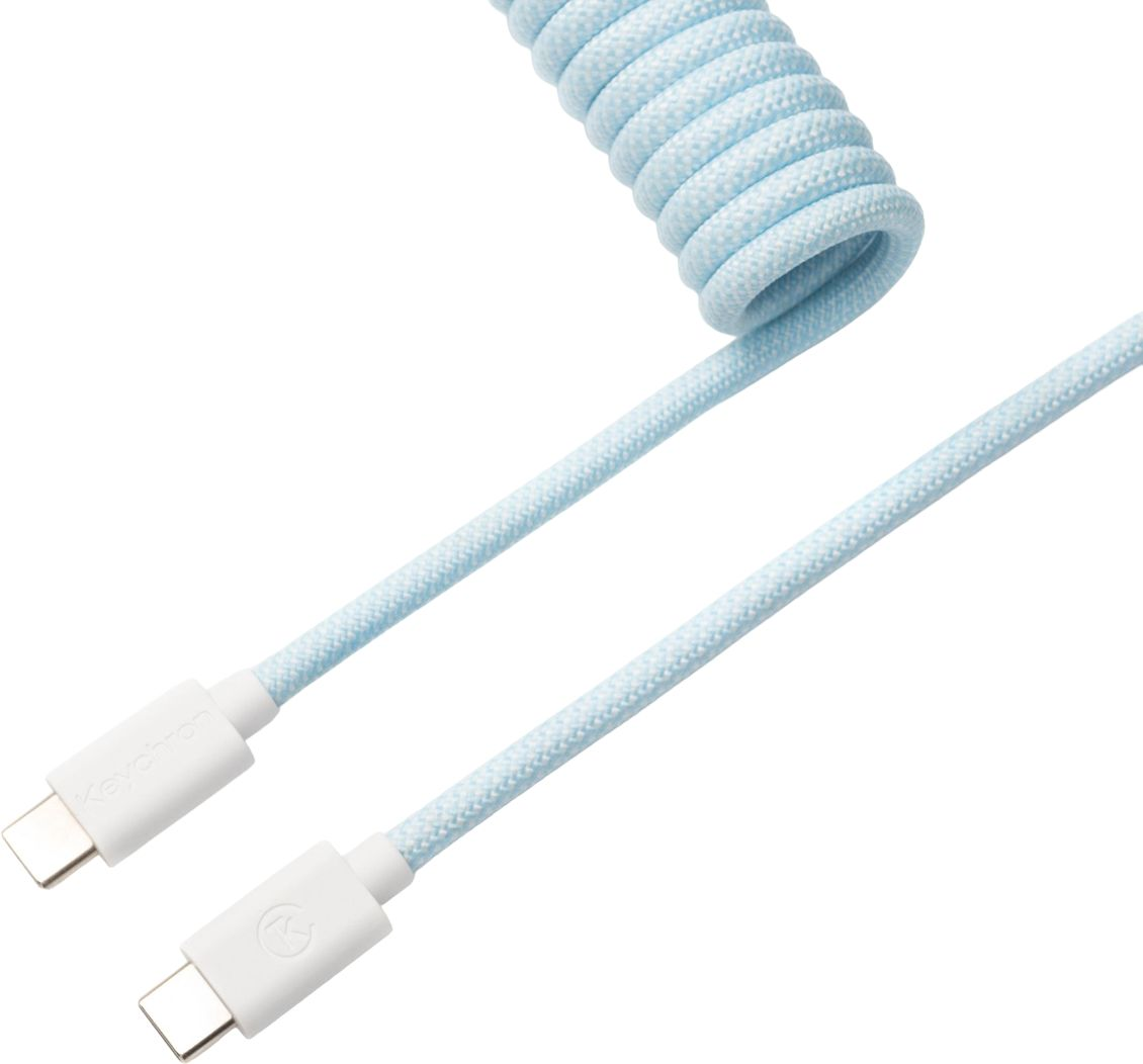 Кабель Keychron USB-A/USB-C – Type-C Data/Charge Coiled Aviator 1.36m, Blue (CAB19_KEYCHRON)фото2