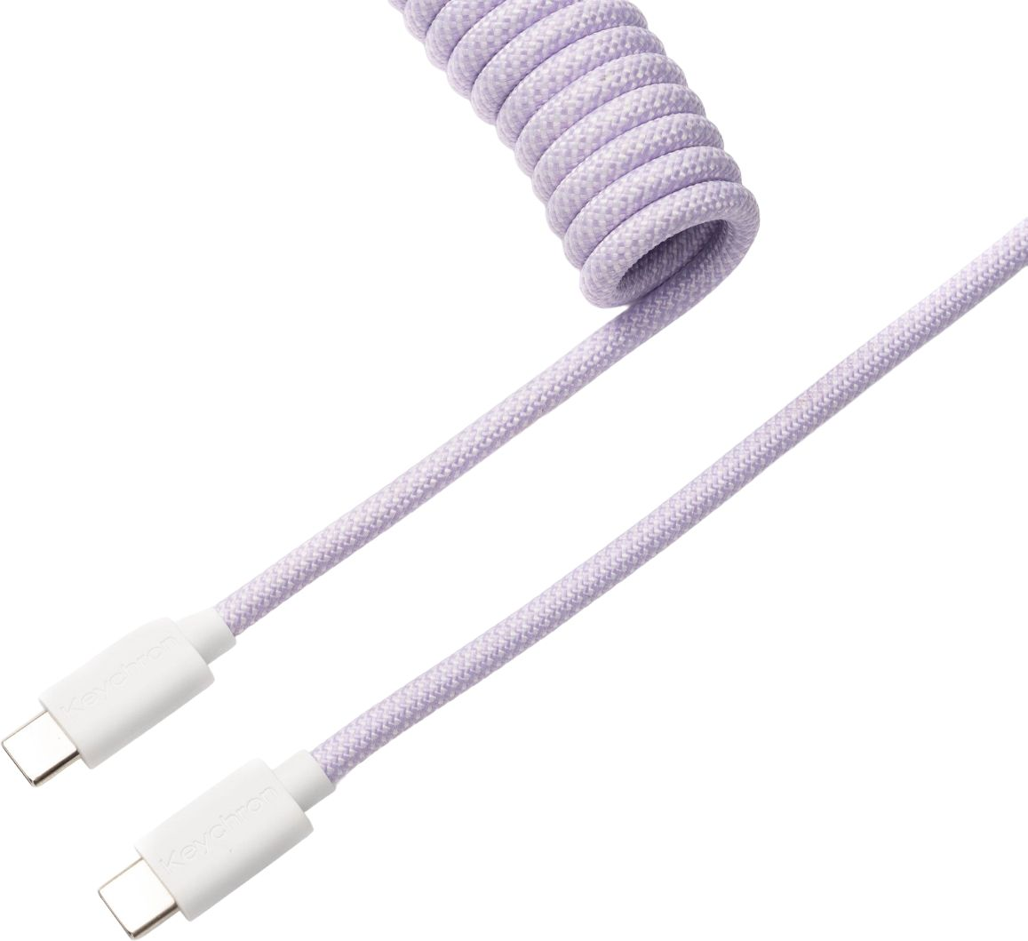 Кабель Keychron USB-A/USB-C - Type-C Data/Charge Coiled Aviator 1.36m, Purple (CAB17_KEYCHRON) фото 2