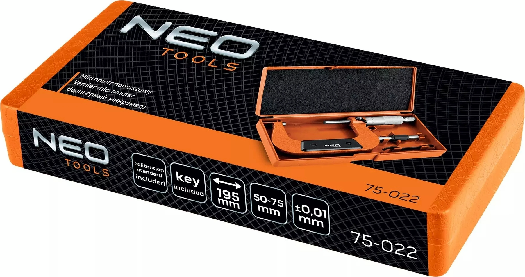 Мікрометр Neo Tools з верньєром 50-75 мм (75-022)фото9