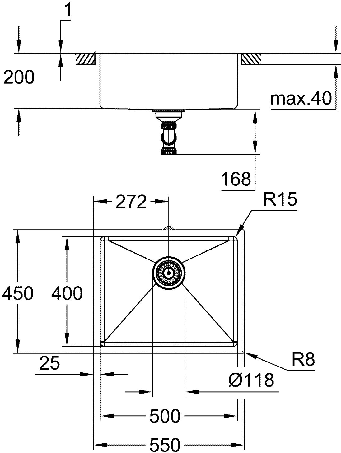 Набор для кухни Grohe K700U стальная мойка 31574AL1 + смес. 30274AL0 + дозатор 40535AL0, матовый графит фото 2