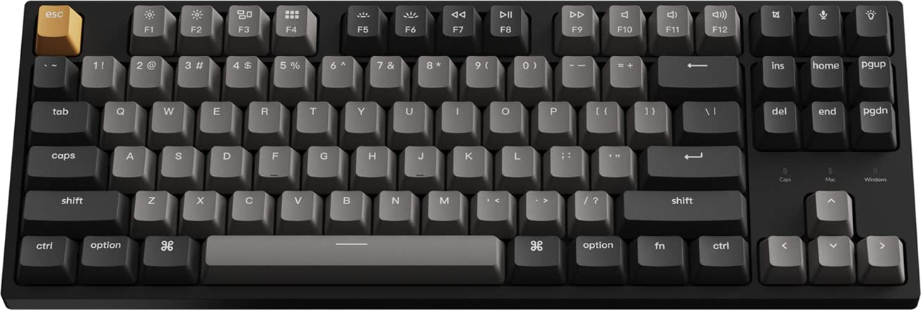 Клавиатура Keychron C1 Pro 87 Key QMK/VIA K pro Brown EN/UKR RGB Black (C1PL3_KEYCHRON) фото 2