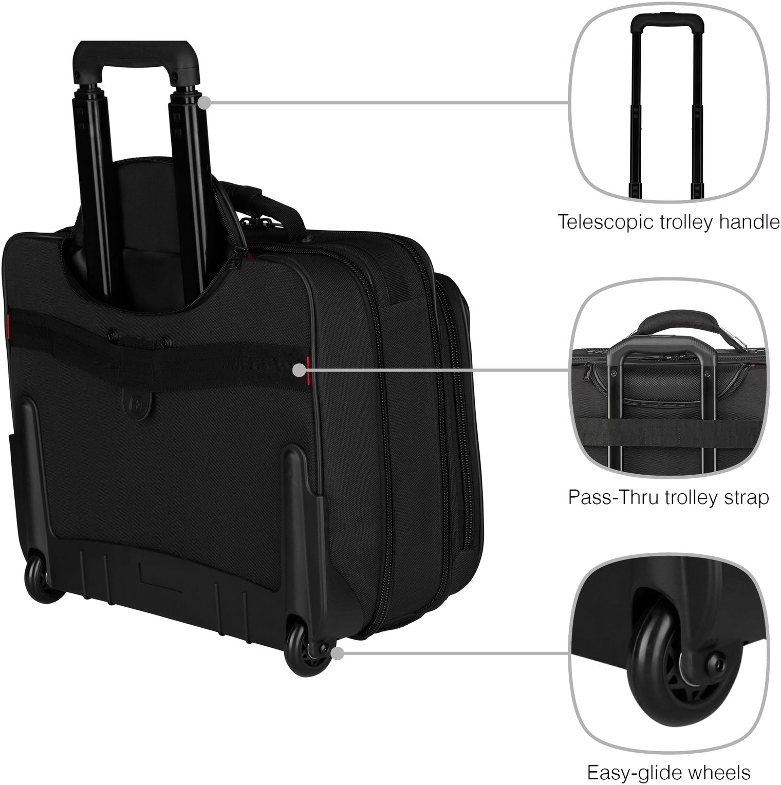 Кейс-пилот 16" Wenger Granada Wheeled Laptop Case Black (600659) фото 11