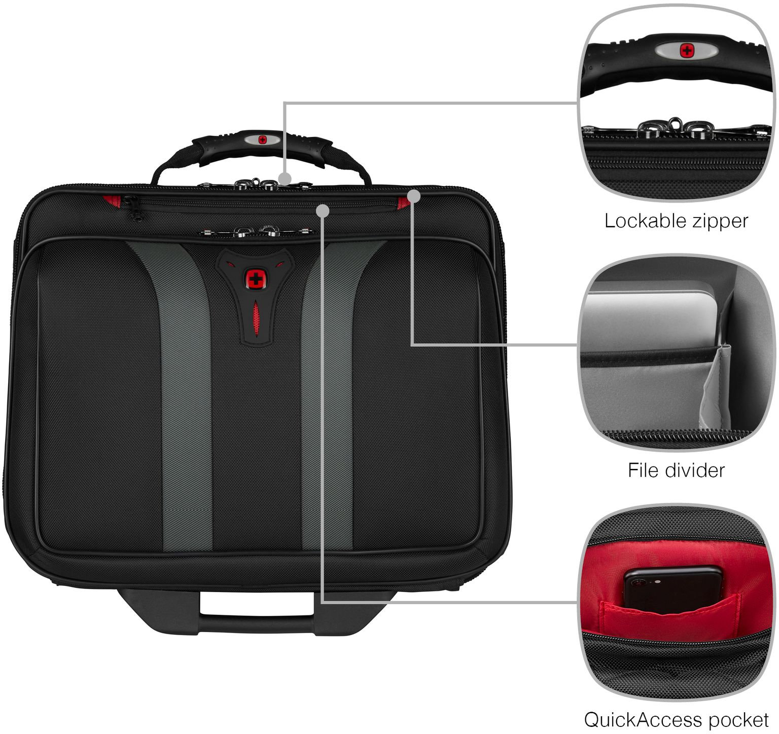 Кейс-пілот 16" Wenger Granada Wheeled Laptop Case Black (600659)фото10