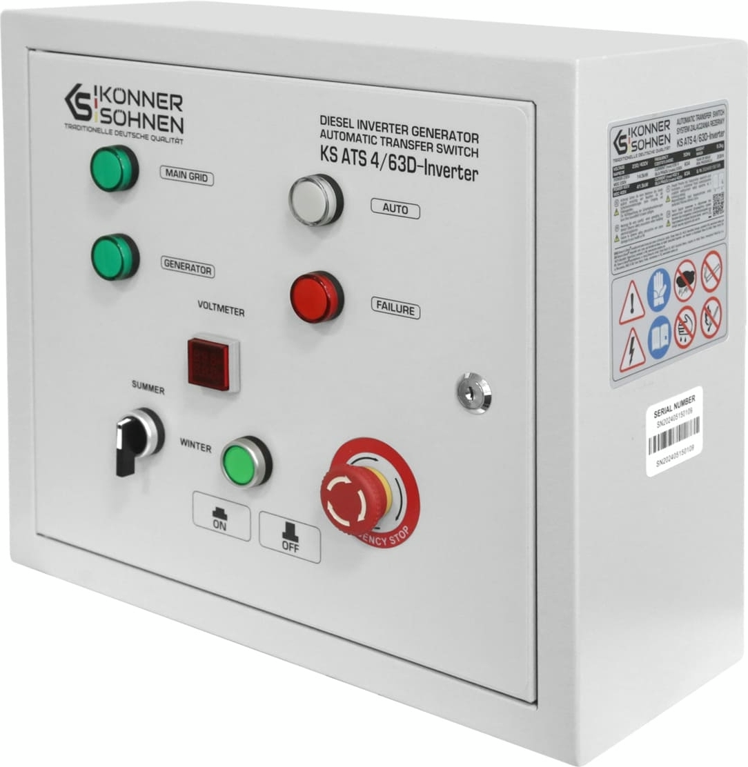 Блок АВР Konner&amp;Sohnen KKS ATS 4/63D-Inverter, 230/400В, 14,5кВт (KSATS4/63D-INVERTER) фото 