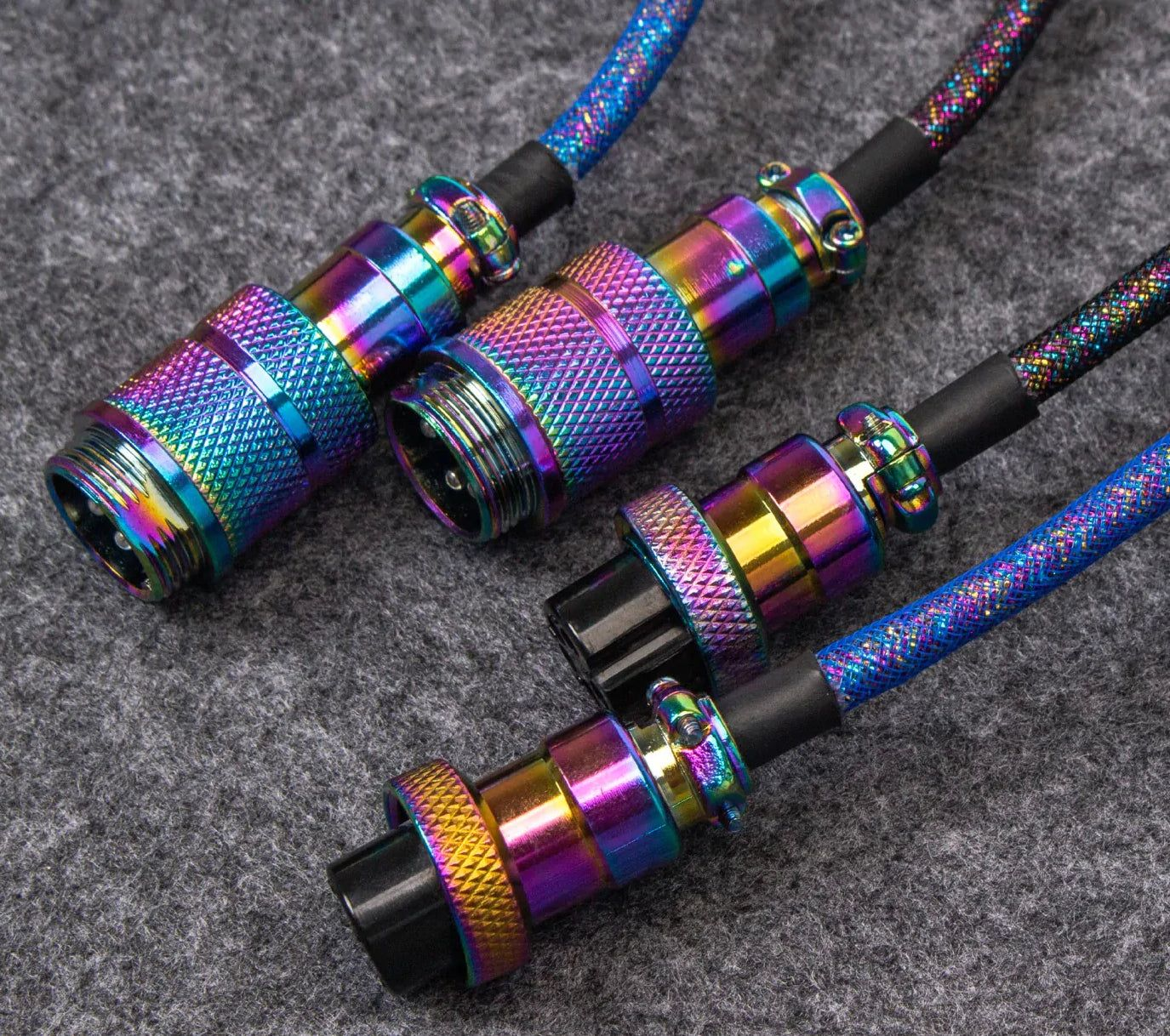 Кабель Keychron USB-A/USB-C Premium Coiled Aviator Cable-Straight Rainbow Palted Black (CAB5_KEYCHRON) фото 4