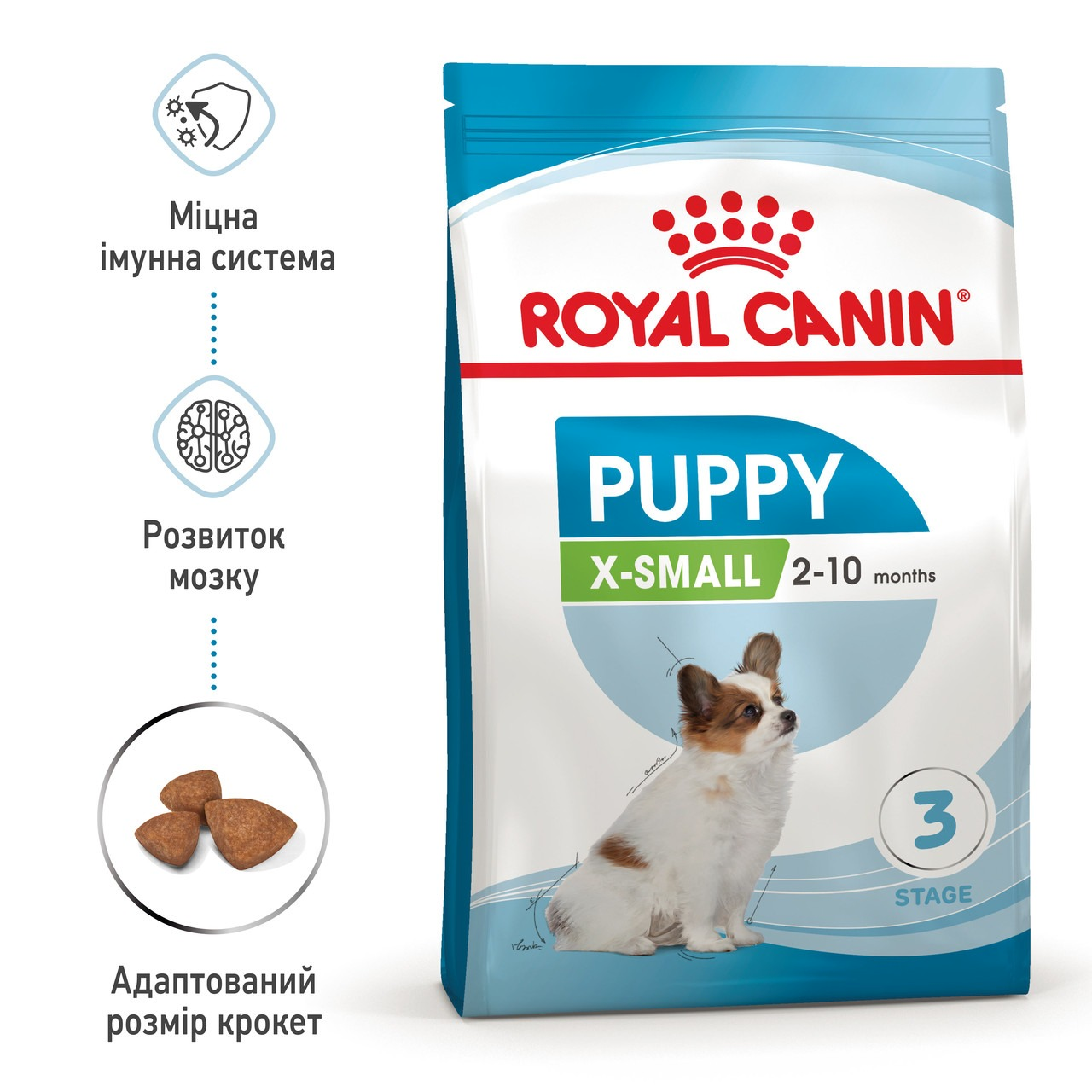 Сухой корм для щенков Royal Canin X-Small Puppy миниатюрных пород собак 500г фото 2