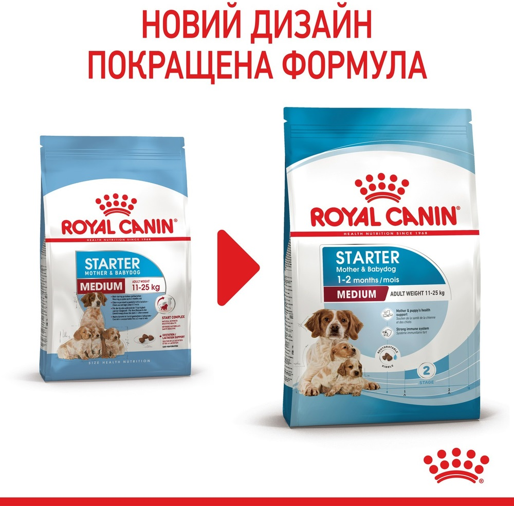 Сухой корм для собак Royal Canin Medium Starter Mother & BabyDog средних пород в период беременности 1кг фото 3