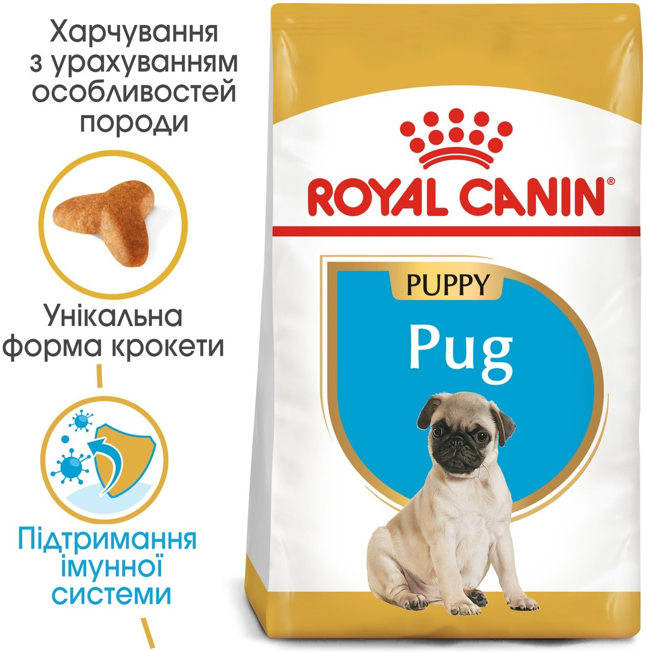 Сухий корм для цуценят породи Мопс Royal Canin Pug Puppy 1.5кгфото4