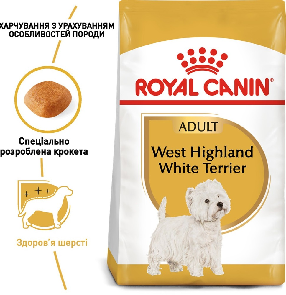 Сухой корм для собак породы Вест-Хайленд-Уайт-терьер Royal Canin Westie Adult 3кг фото 2