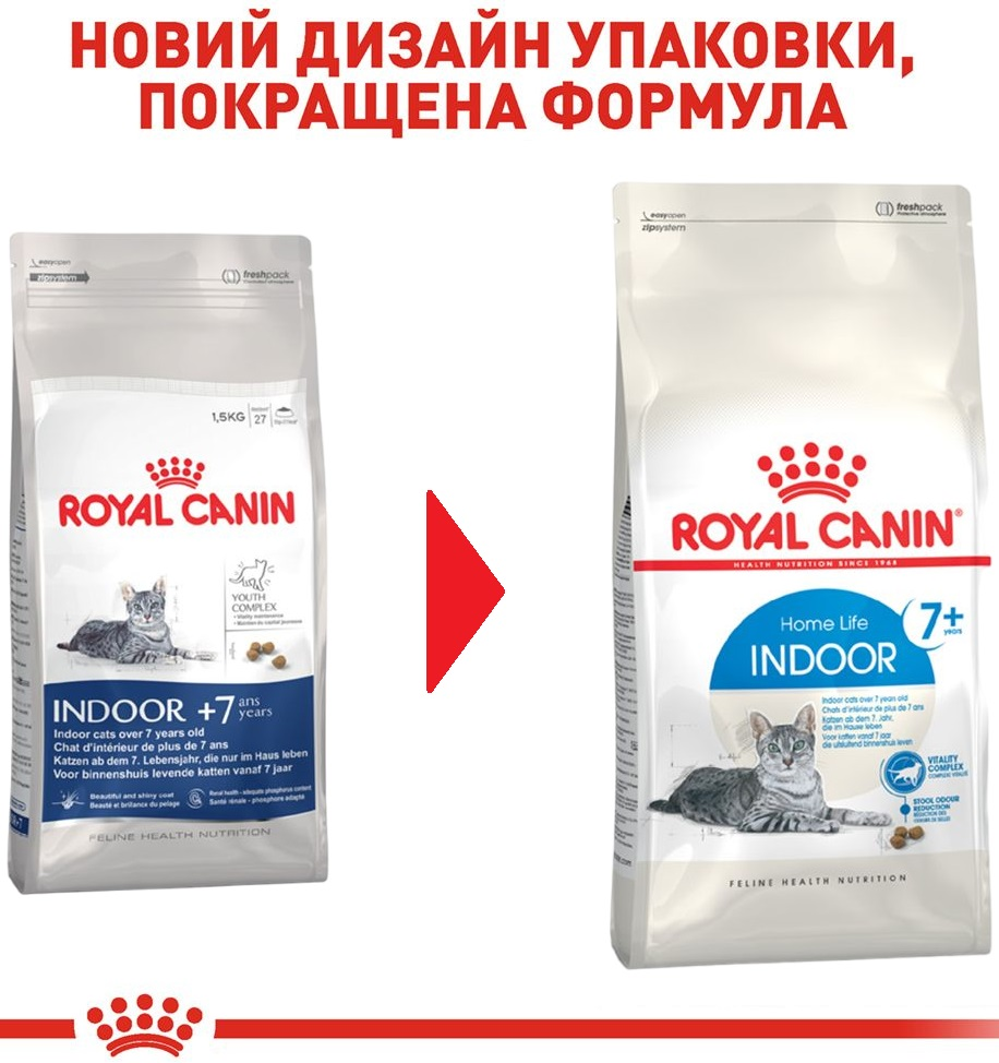 Сухий корм для домашніх котів Royal Canin Indoor 7+ 1.5кгфото8