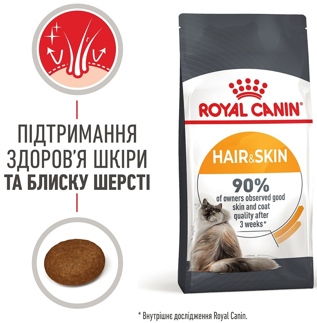 Сухой корм для котов Royal Canin Hair&Skin Care для поддержания здоровья кожи и блеска шерсти 400г фото 4