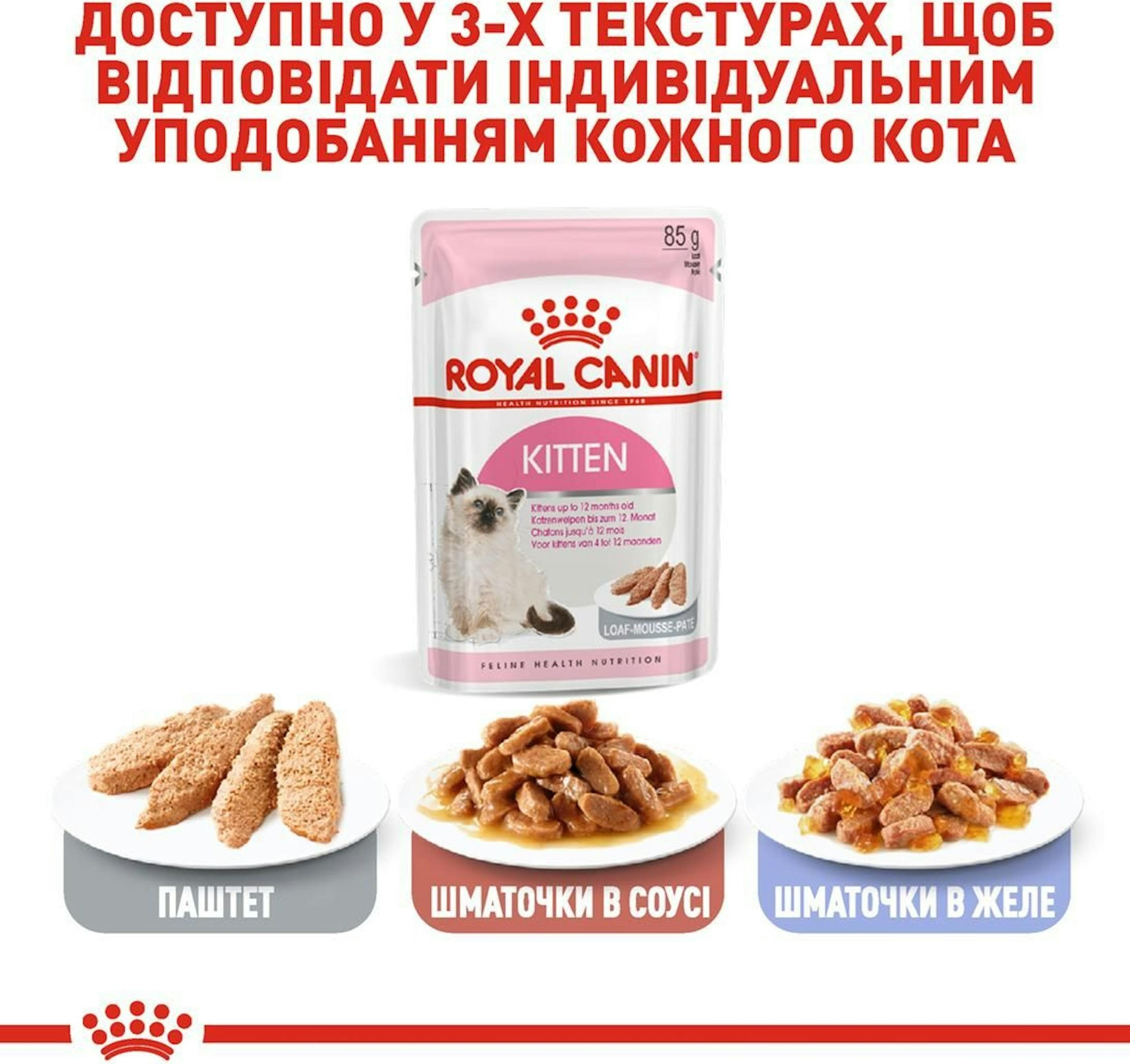 Вологий корм для кошенят Royal Canin Kitten Loaf паштет 85гфото2