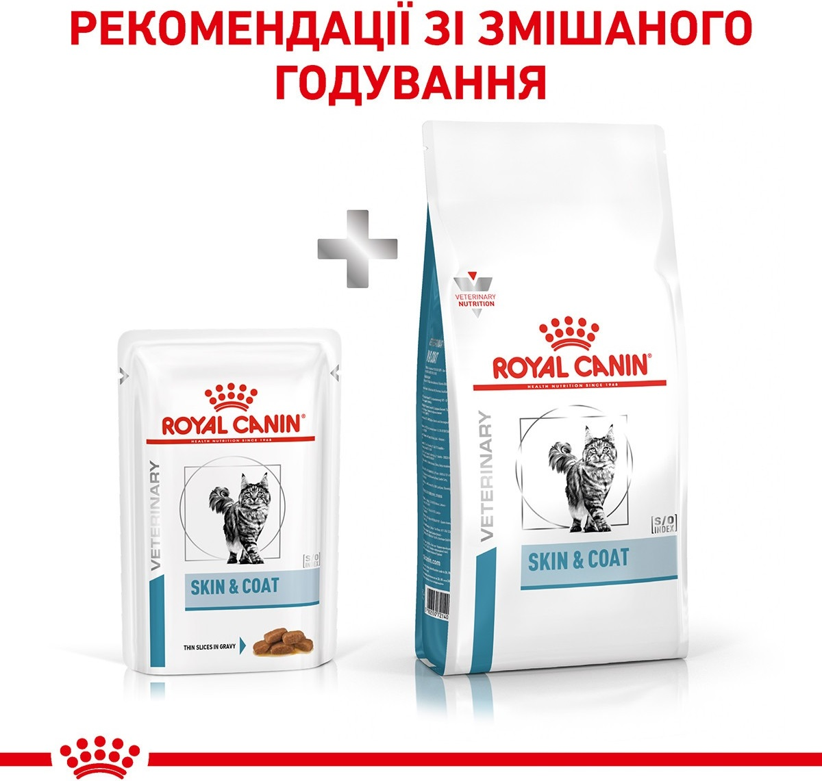 Влажный корм для котов Royal Canin Skin&Coat при дерматозах и чрезмерном выпадении шерсти 85г фото 3