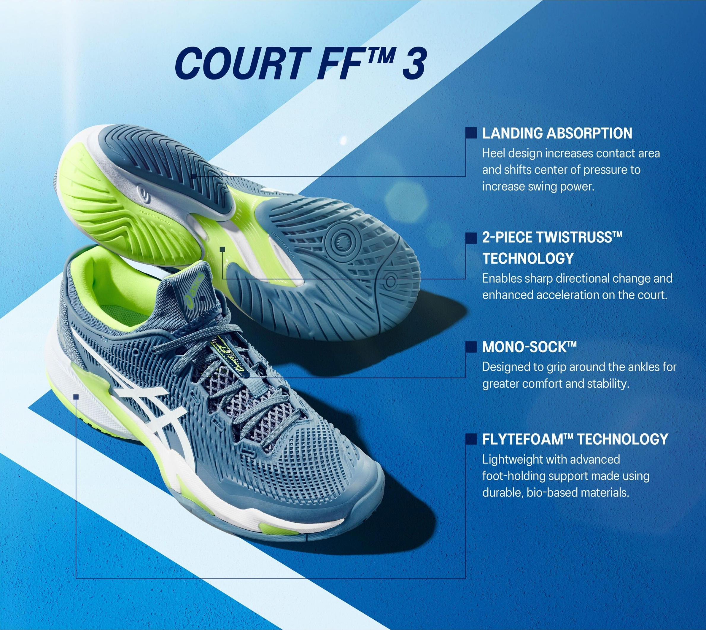 Кроссовки мужские для тенниса Asics Court FF 3 1041A370-101 46 (11.5 US) белые фото 8