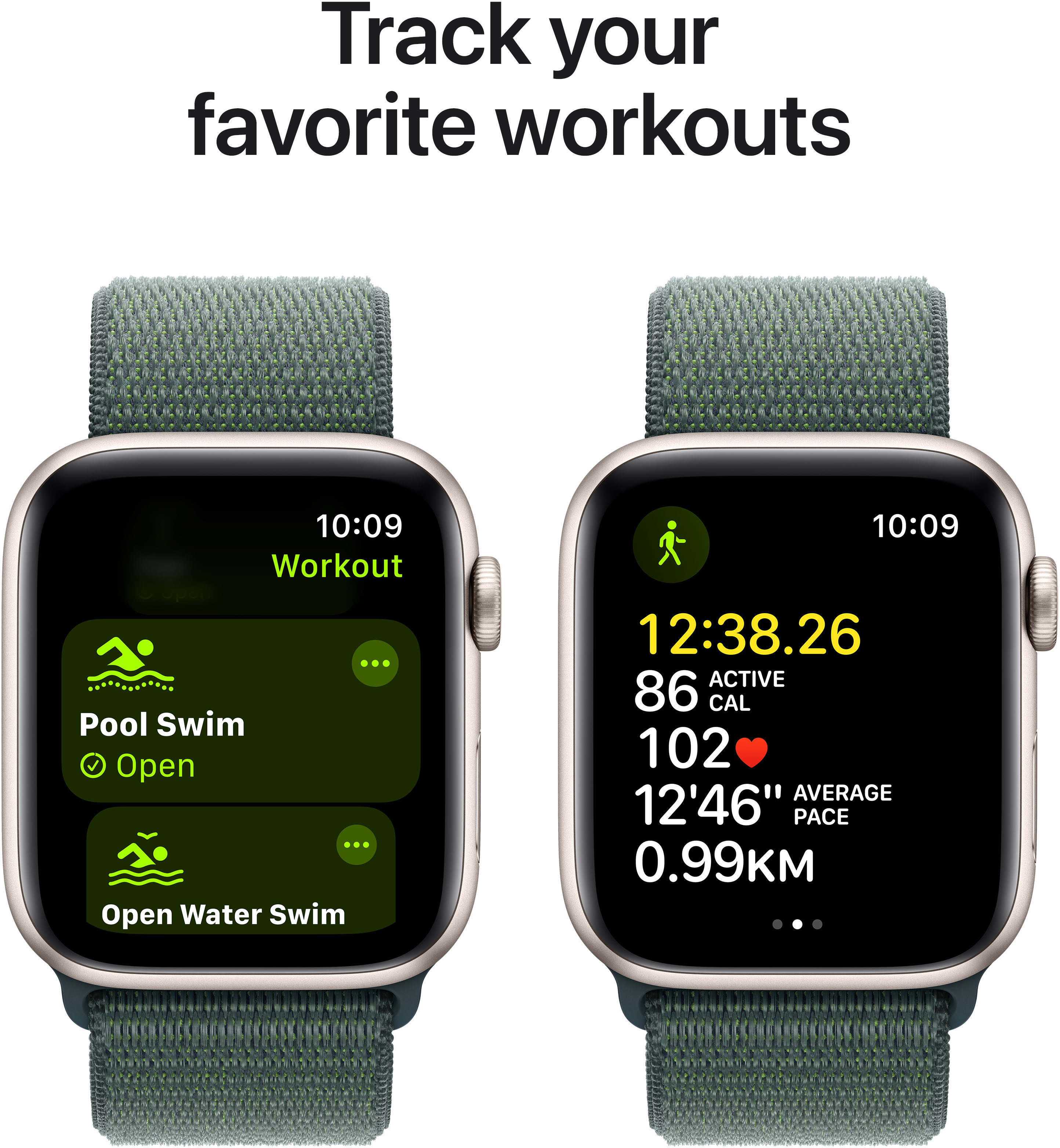 Смарт-часы Apple Watch SE GPS 44mm Starlight Aluminium Case with Lake Green Sport Loop (2024) фото 6