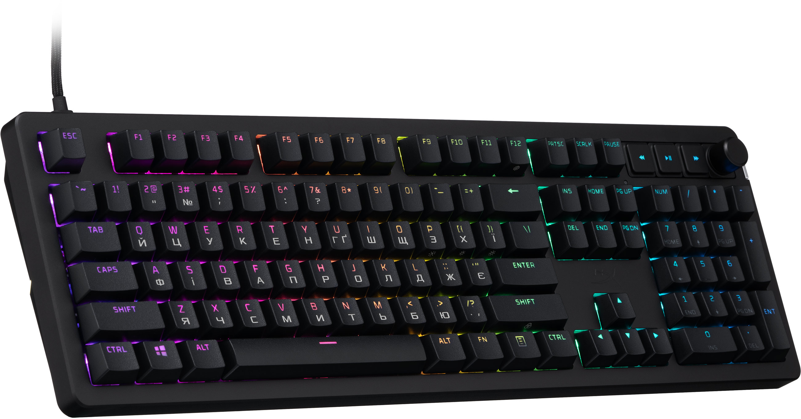 Игровая клавиатура HyperX Alloy Rise PBT HX Red USB RGB EN/UKR, Black (7G7A3AA) фото 2