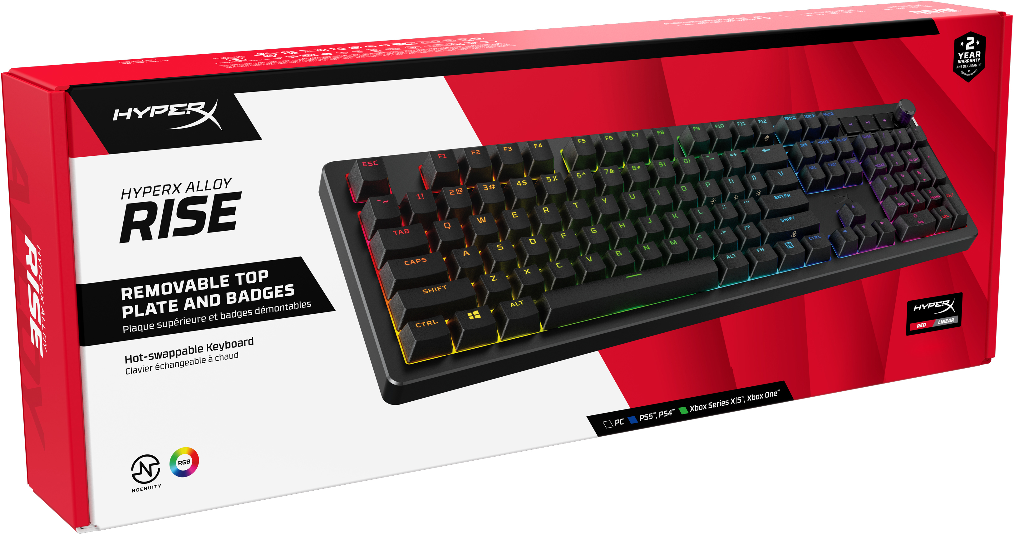 Игровая клавиатура HyperX Alloy Rise PBT HX Red USB RGB EN/UKR, Black (7G7A3AA) фото 7