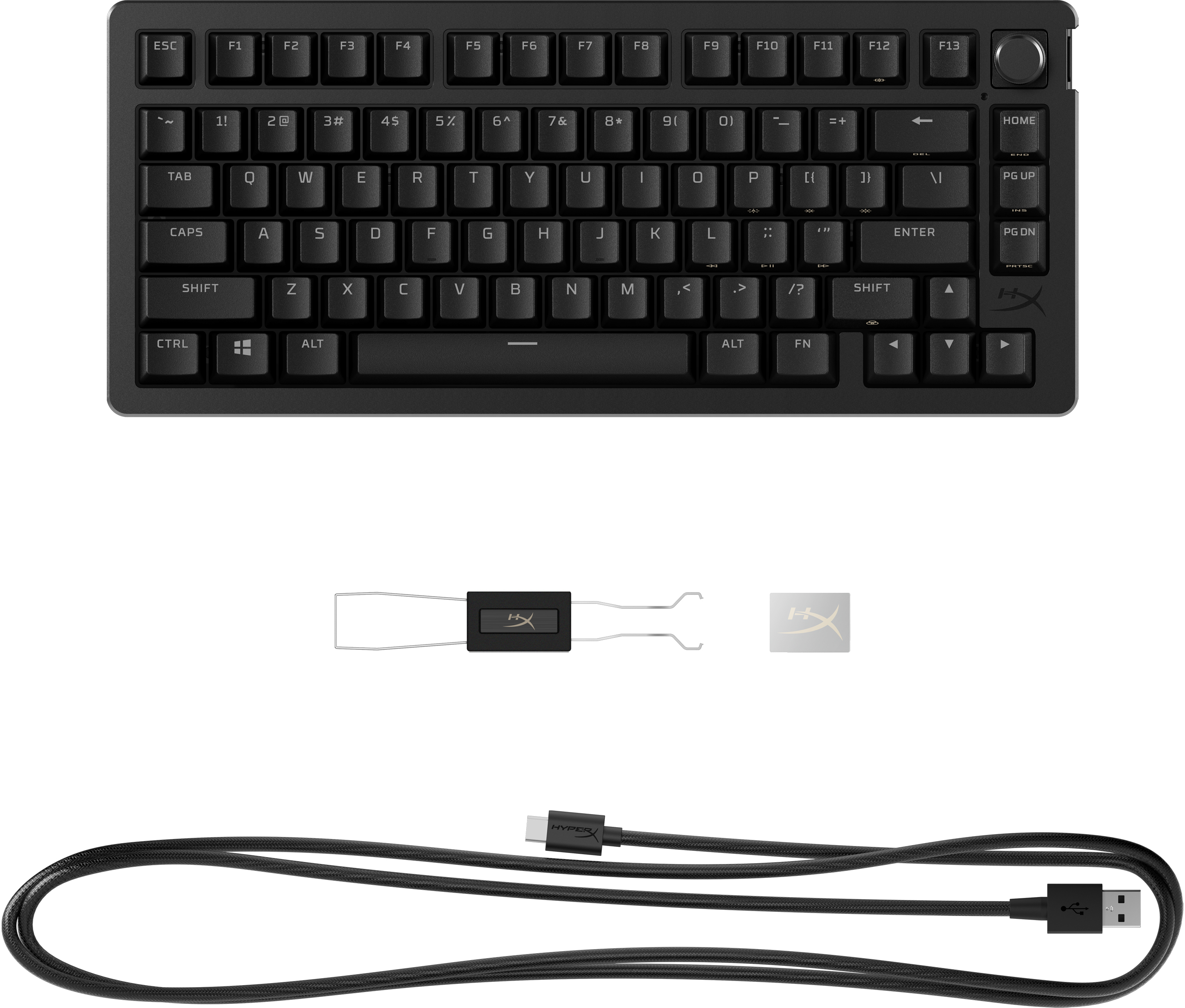 Игровая клавиатура HyperX Alloy Rise 75 PBT HX Red USB RGB EN/UKR, Black (7G7A4AA) фото 5