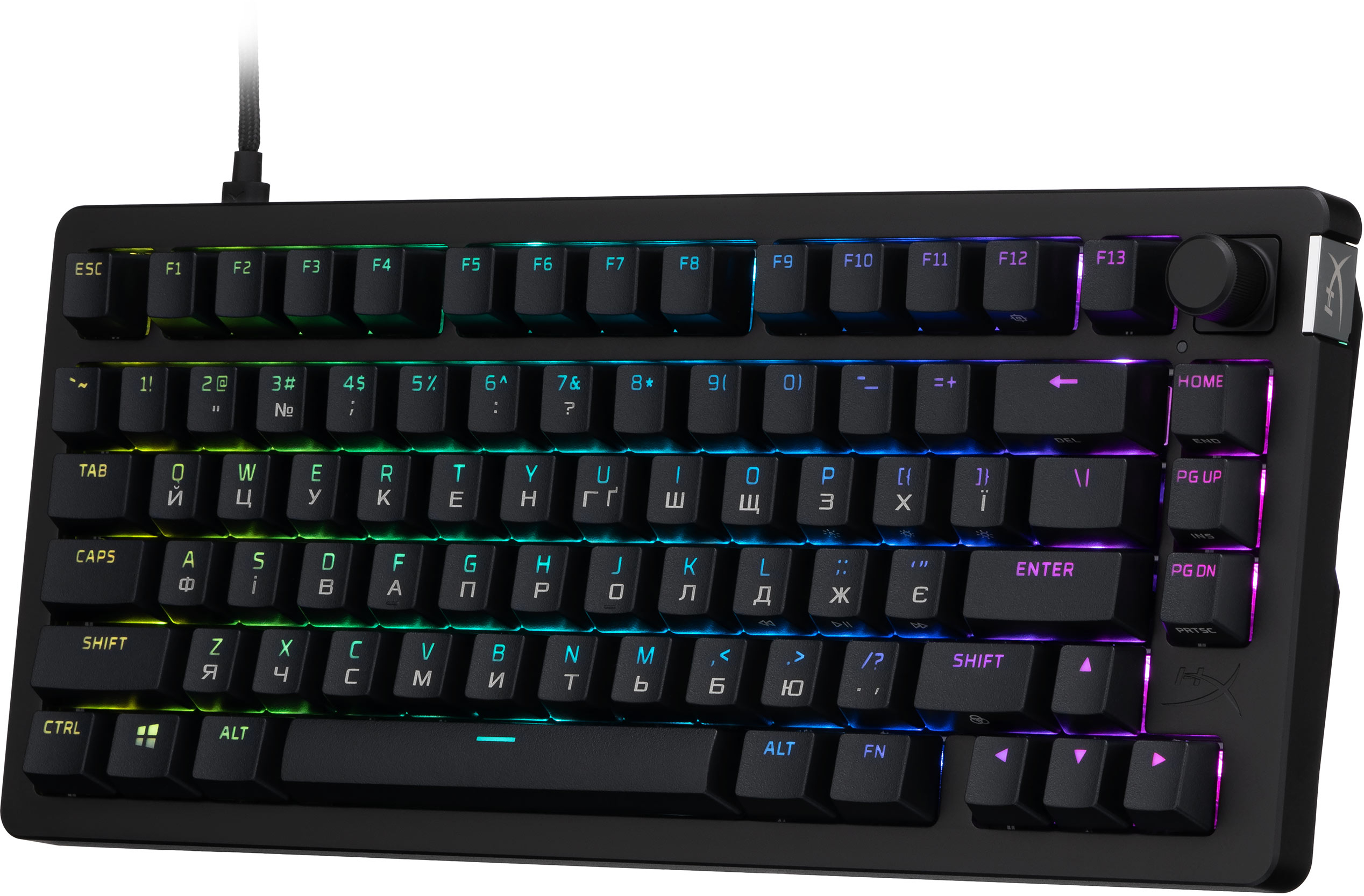 Игровая клавиатура HyperX Alloy Rise 75 PBT HX Red USB RGB EN/UKR, Black (7G7A4AA) фото 2