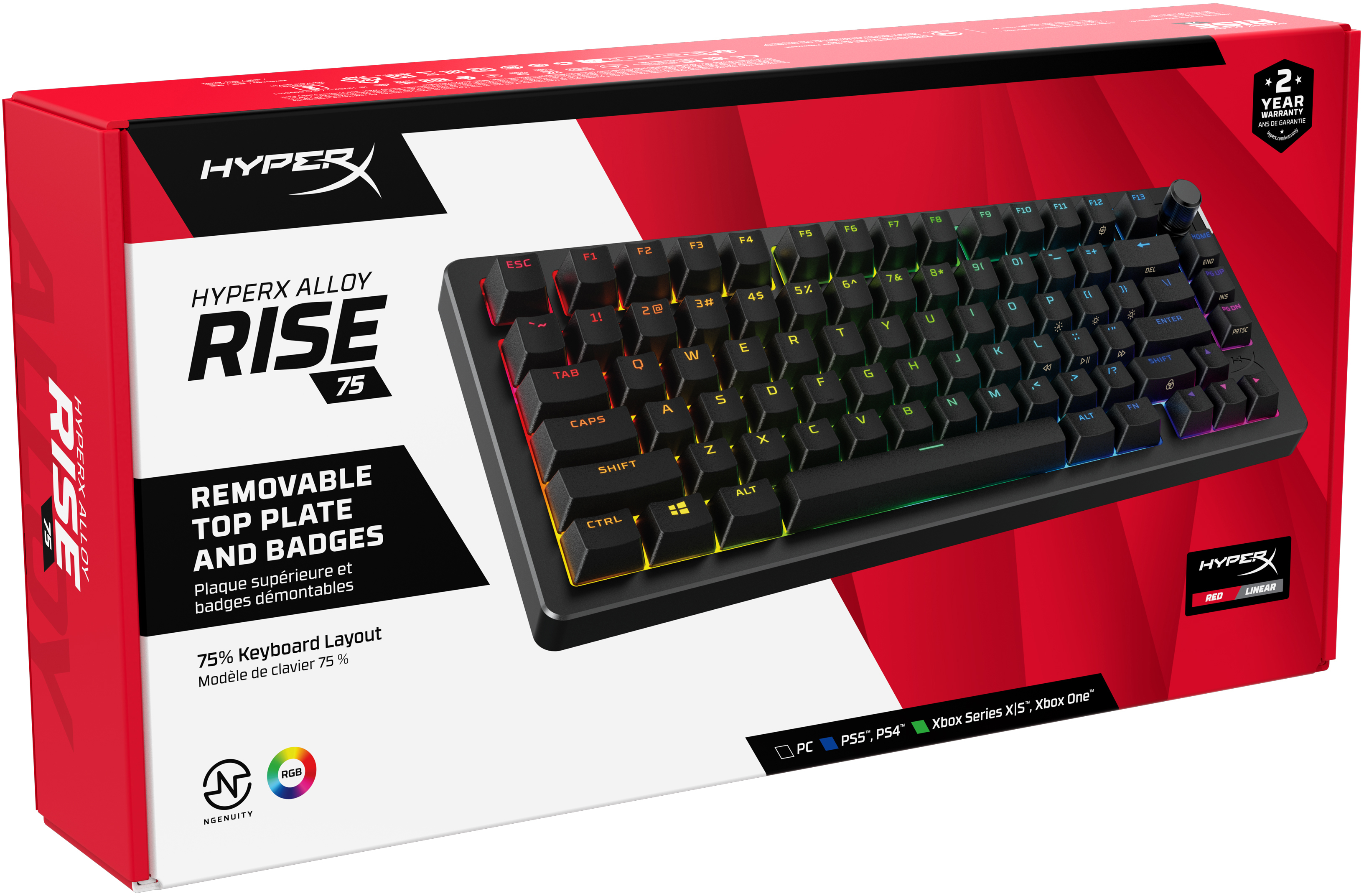 Игровая клавиатура HyperX Alloy Rise 75 PBT HX Red USB RGB EN/UKR, Black (7G7A4AA) фото 7