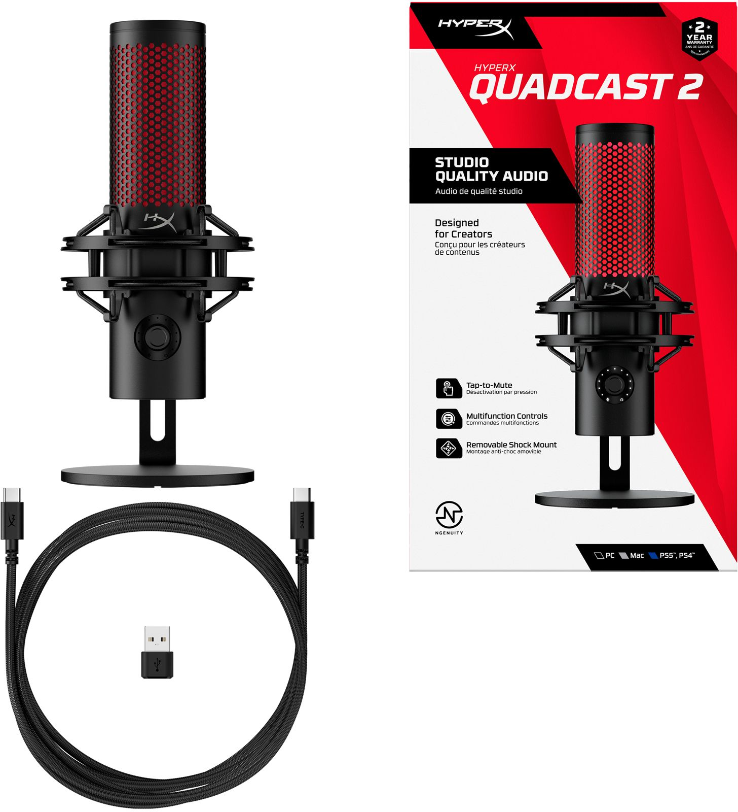 Мікрофон HyperX QuadCast 2, Black (872V1AA)фото10