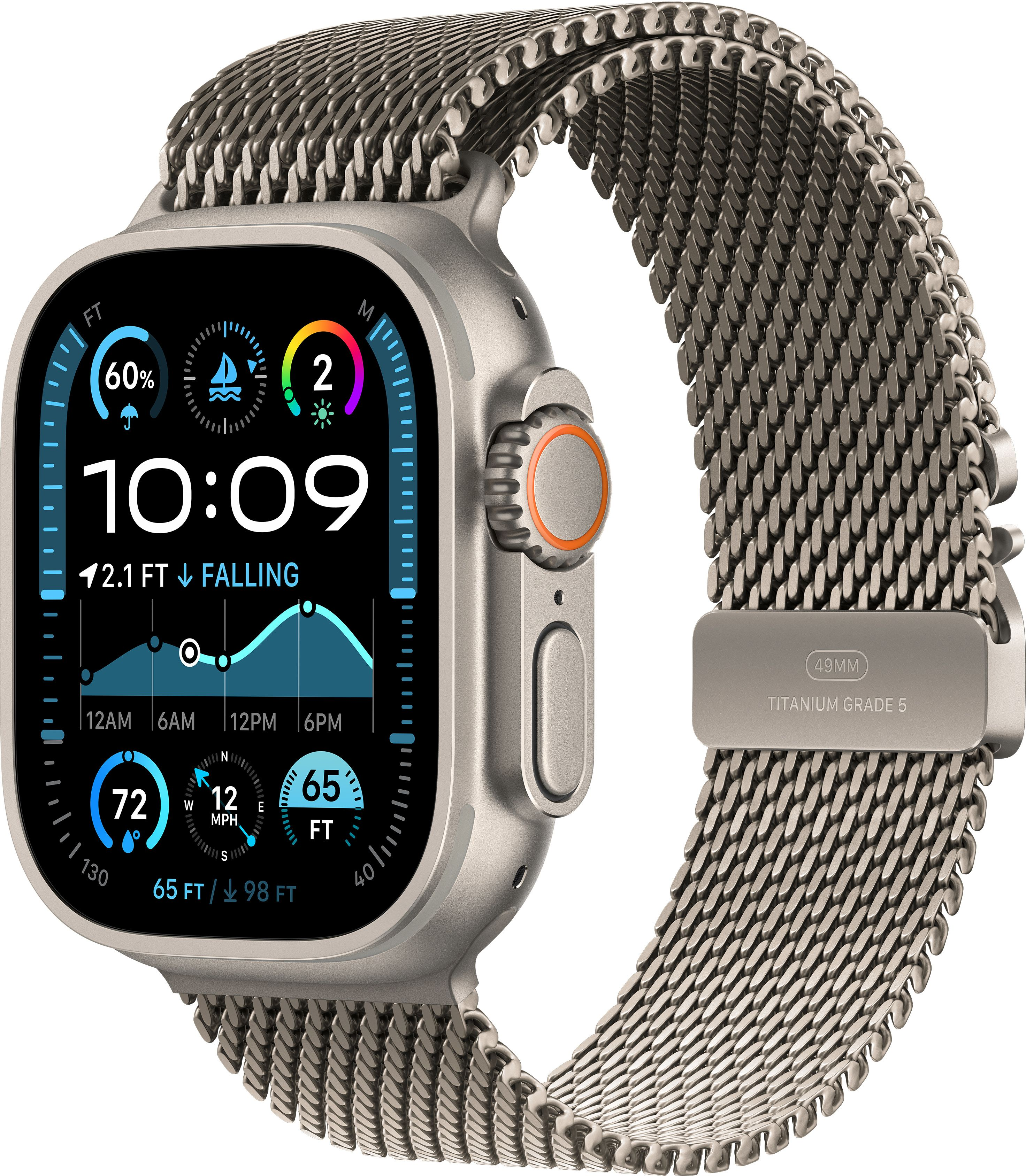 Ремінець Apple Watch 49mm Natural Titanium Milanese Loop Small (MXKC3ZM/A)фото2