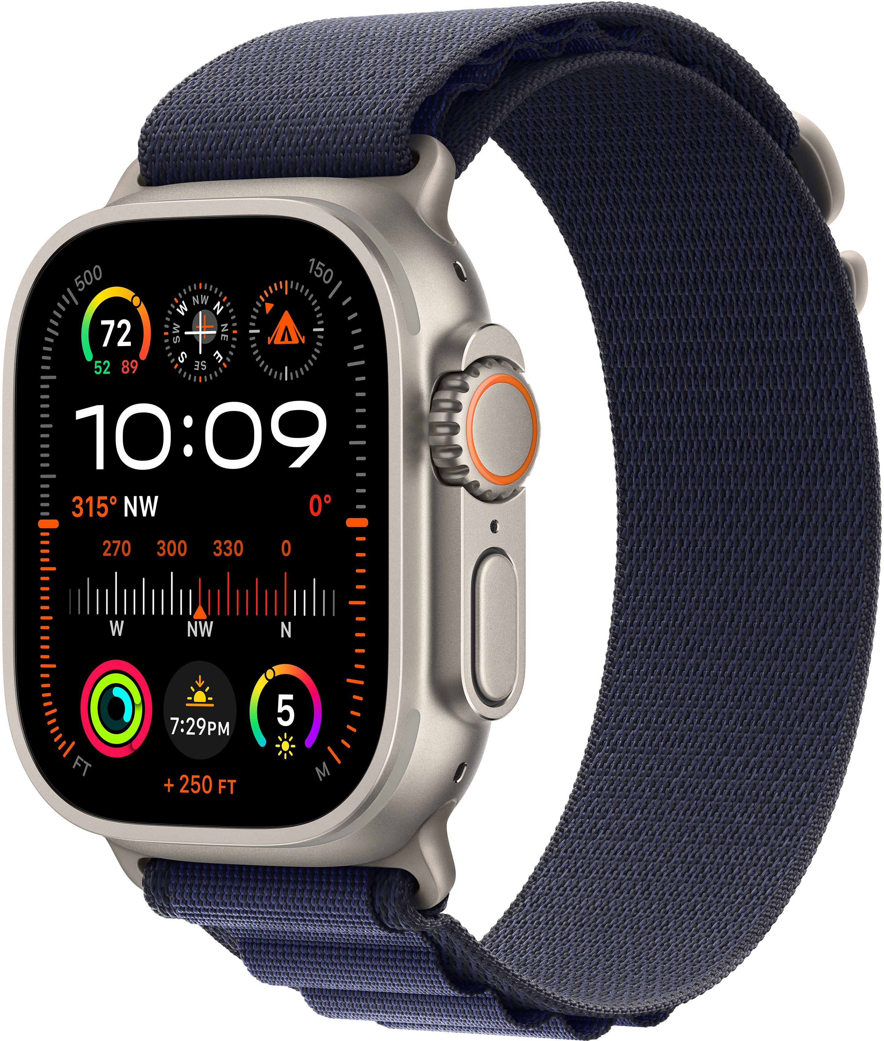 Ремешок Apple Watch 49mm Natural Titanium Finish Navy Alpine Loop Small (MXMX3ZM/A) фото 2