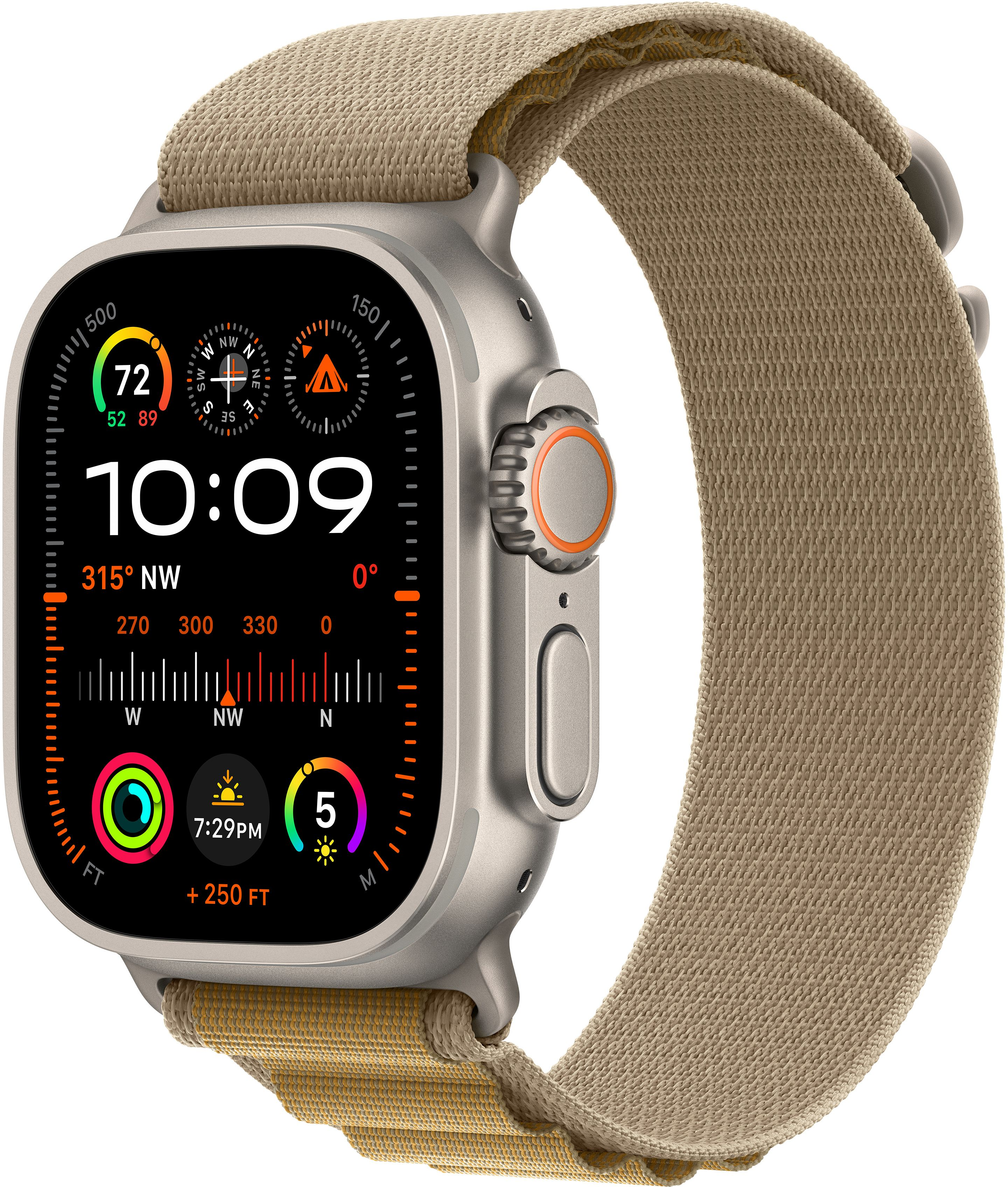 Ремешок Apple Watch 49mm Natural Titanium Finish Tan Alpine Loop Small (MXN13ZM/A) фото 2