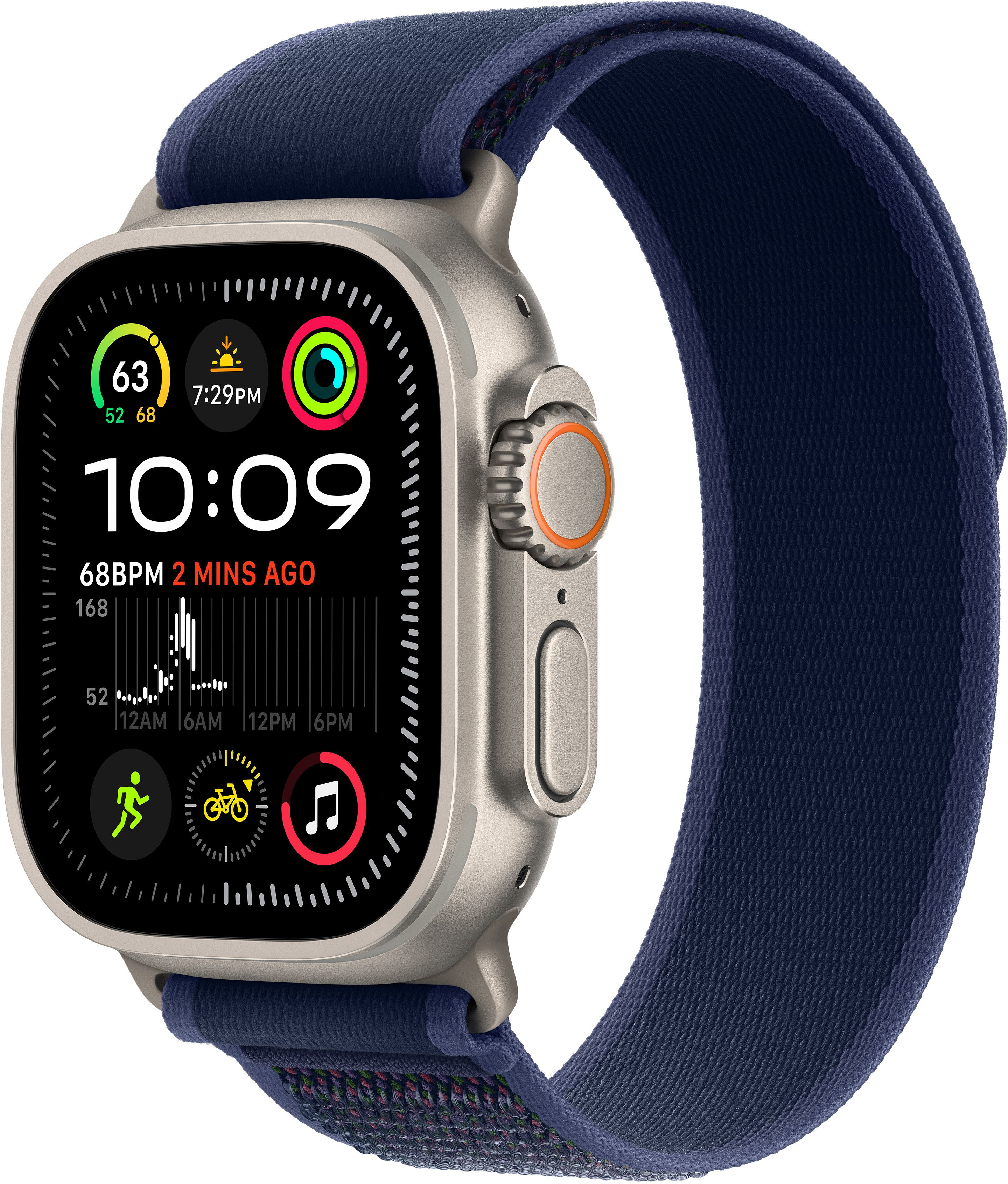 Ремешок Apple Watch 49mm Natural Titanium Finish Blue Trail Loop S/M (MXTT3ZM/A) фото 2