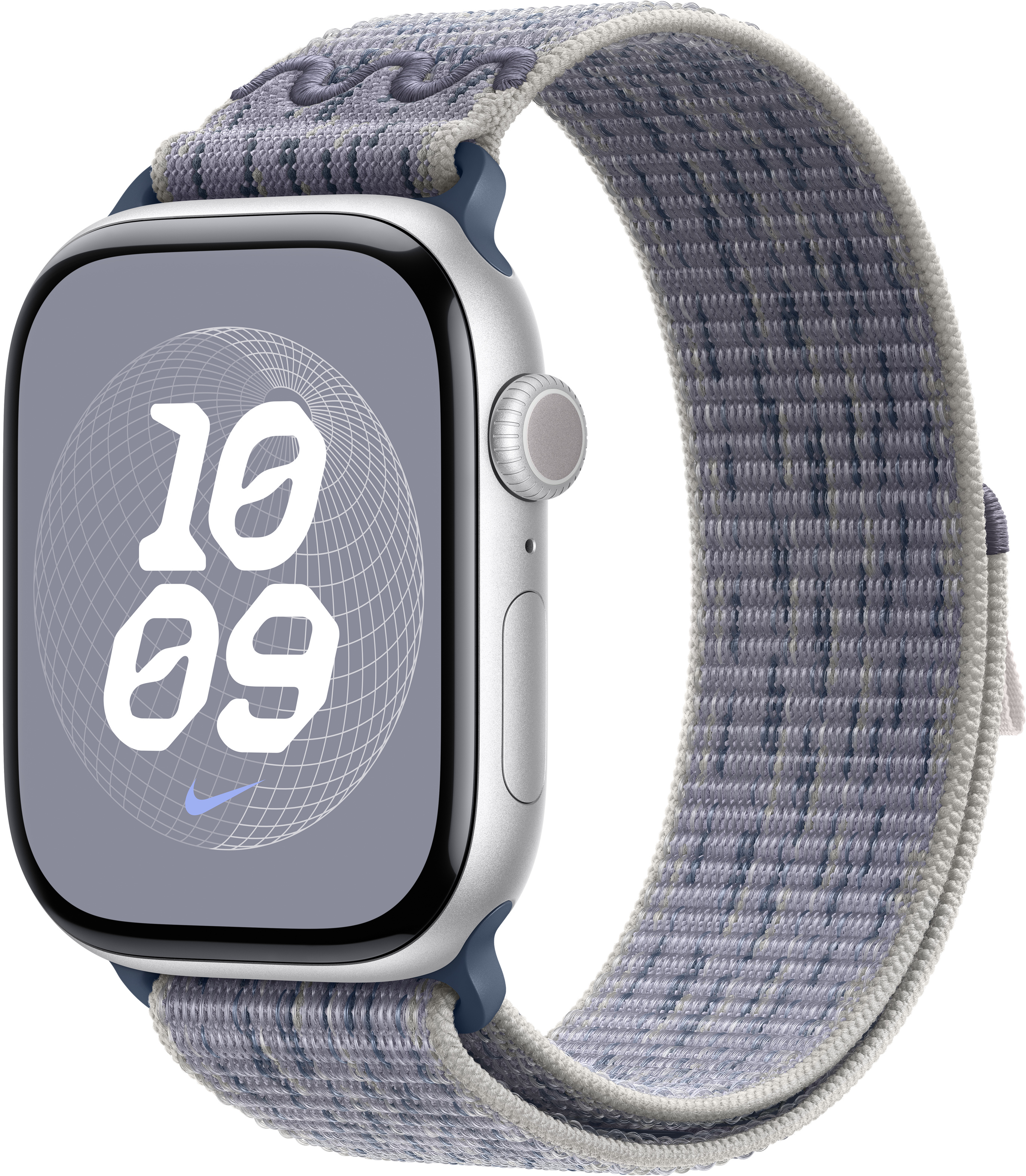 Ремінець Apple Watch 46mm Grey/Blue Nike Sport Loop (MXU13ZM/A)фото3